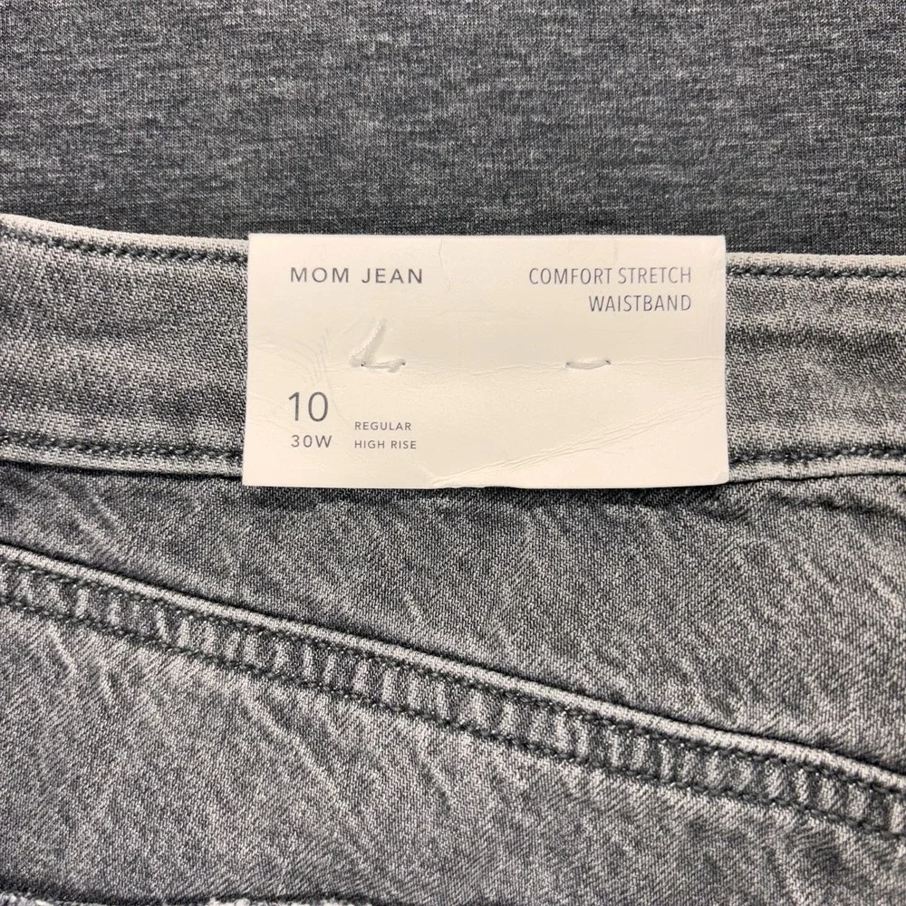 American Eagle Mom‎ Jeans Size 10 (30x28) Stretch Distressed Gray Regular NEW